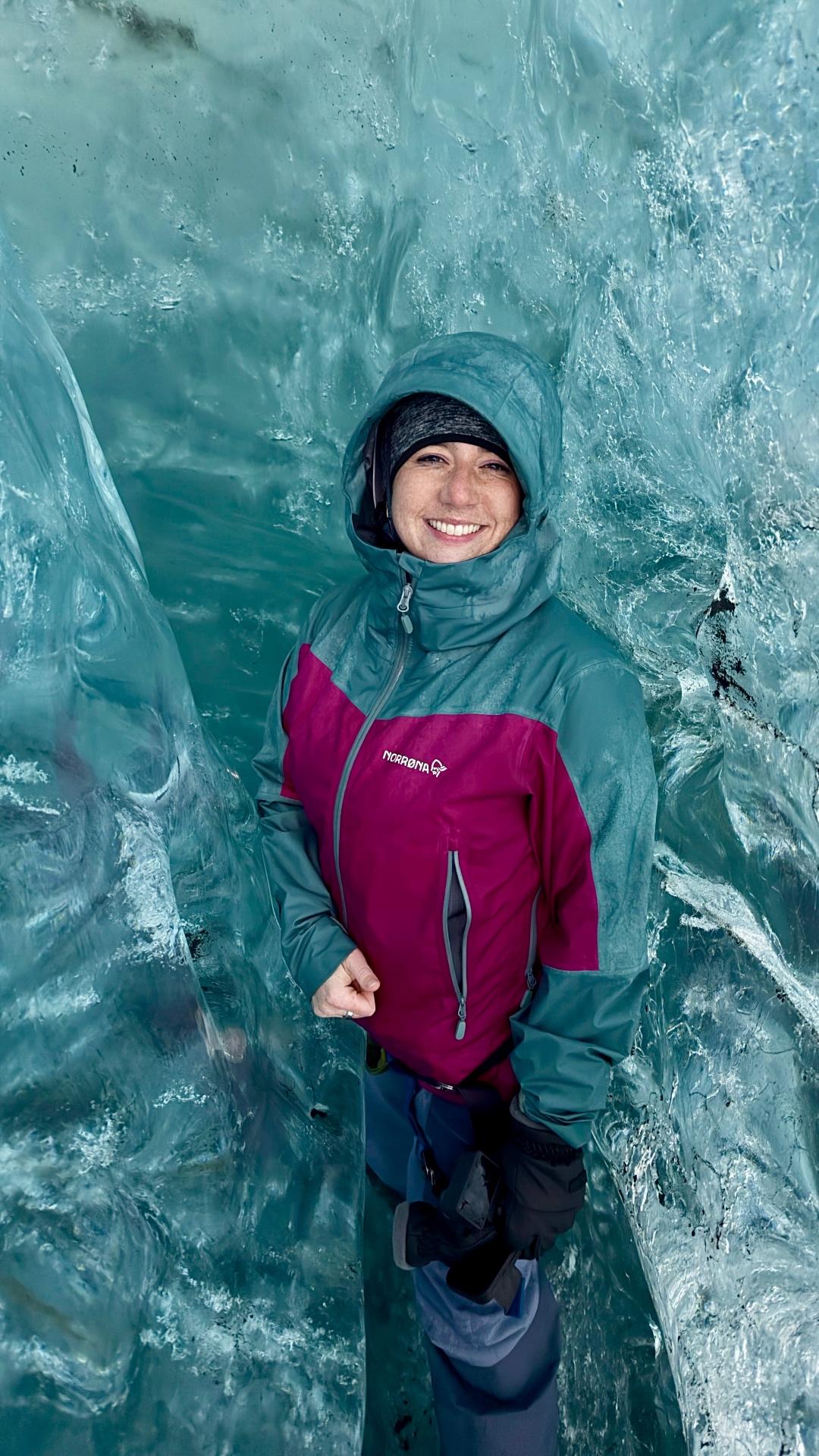 Exploring an ice cave beneath Vatnajökull glacier in Iceland