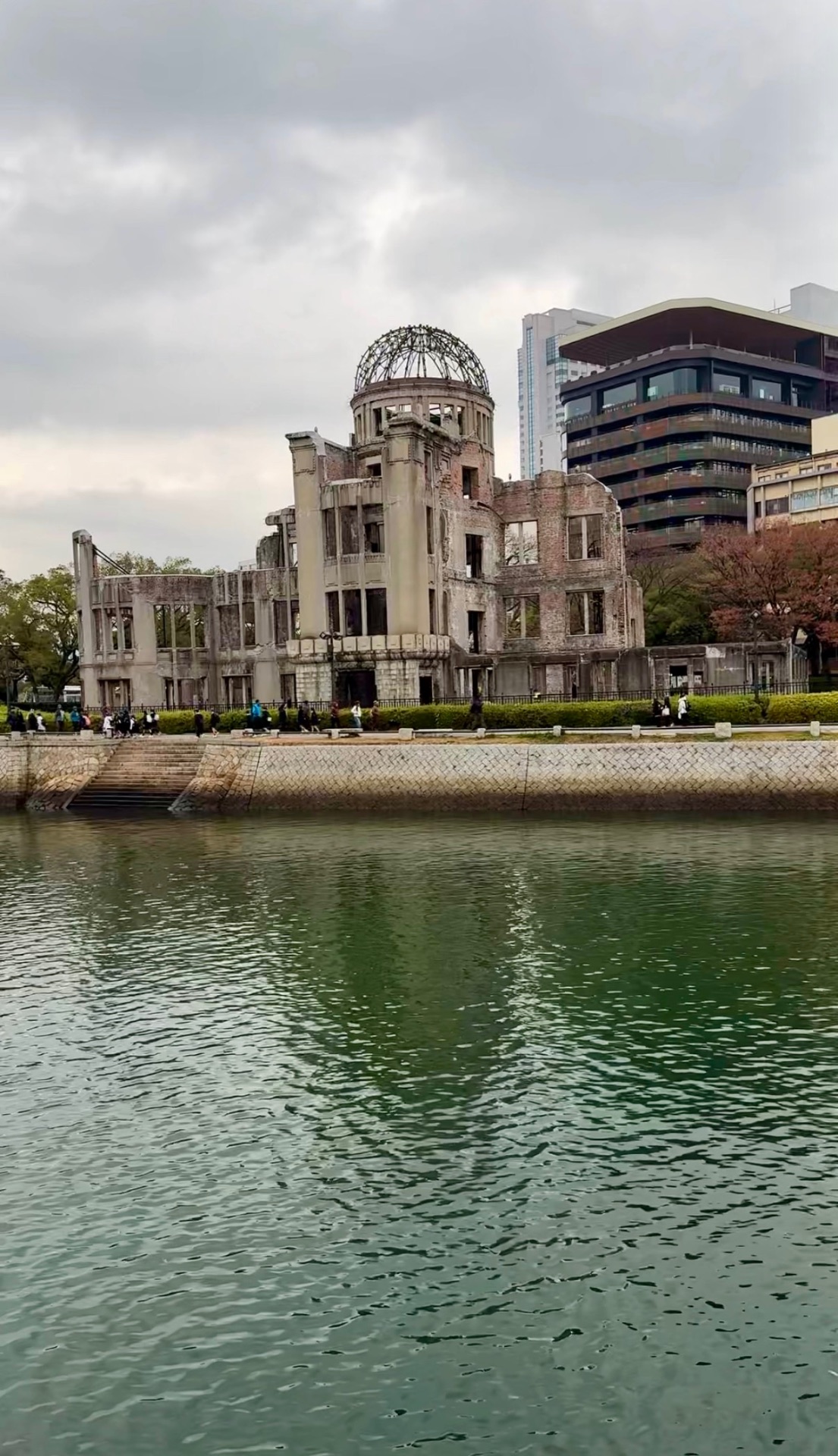 The Atomic Bomb Dome beside the river in Hiroshima